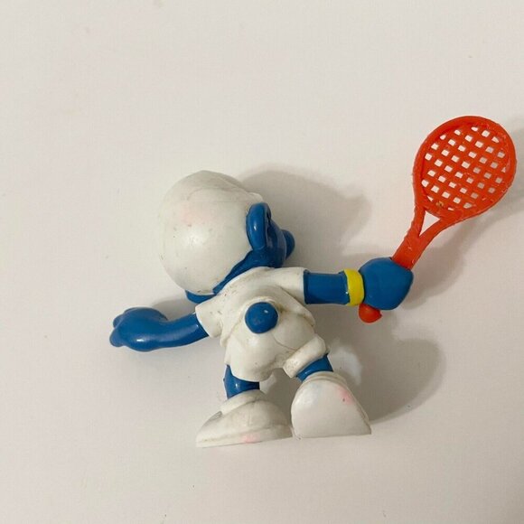 Vintage 1979 Smurfs Tennis Player Smurf with Racket Figurine - Picture 13 of 14